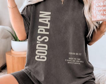 God's Plan Christian Shirt for Women Isaiah 60:22 Faith Tee Christian T Shirt Bible Verse Religious Gift for Her Church Outfit Jesus Shirts