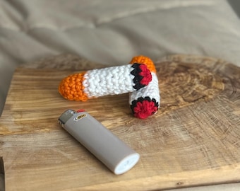 Crochet Cigarette Catnip Toy | Funny Cat Toy