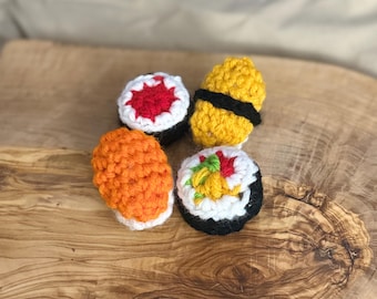 Crochet Sushi Catnip Toy: Handmade Organic Cat Toy