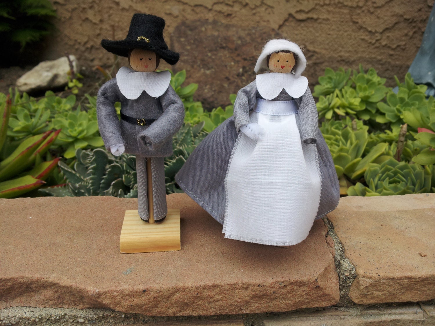 Thanksgiving Pilgrim Clothespin Doll Set Boy and Girl Pilgrim Etsy
