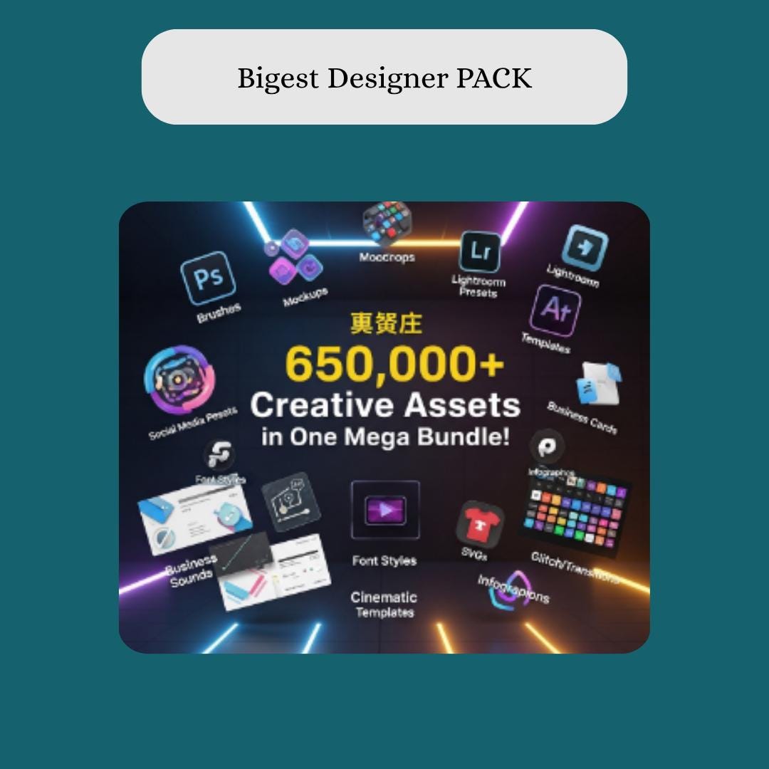 Biggest Designer PACK 650,000+ Digital Assets | Fonts, Icons, Mockups ...
