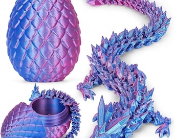 Dragón misterioso impreso en 3D con huevo