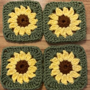 Crochet Sunflower Coasters