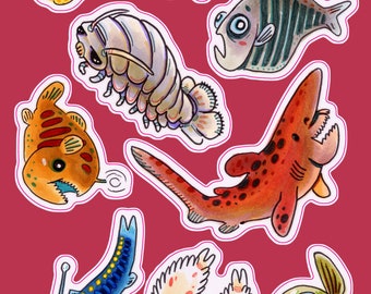 Deep Sea Creatures Sticker Sheet