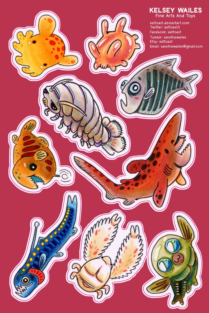 Deep Sea Creatures Sticker Sheet image 1