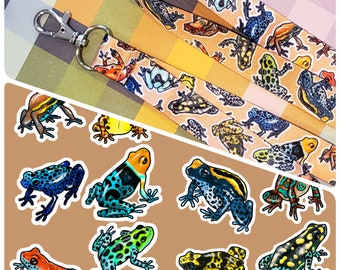 Dart Frog Pattern Double Sided Lanyard