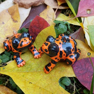 Orange and Black D. leucomelas Poison Dart Frog Ornament