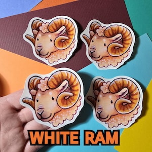 Weißer Widder Schaf Vinyl Sticker