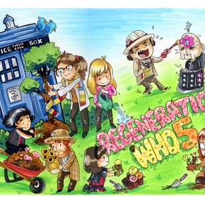 Regeneration Who 5 Doctor Who Color Print