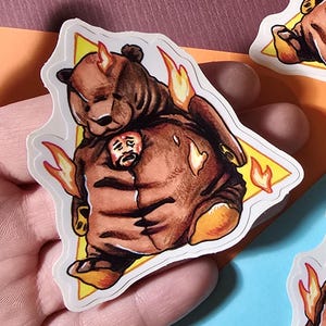 Midsommar Djungelskog Bear Vinyl Sticker