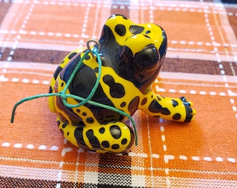 Yellow and Black D. leucomelas Poison Dart Frog Ornament
