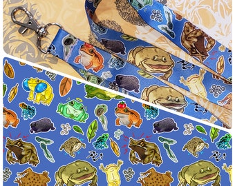 Frogs Pattern Double Sided Lanyard