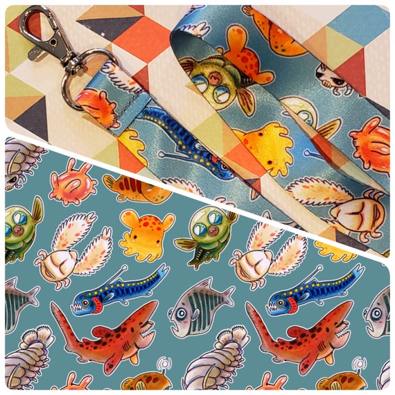 Deep Sea Creatures Pattern Double Sided Lanyard