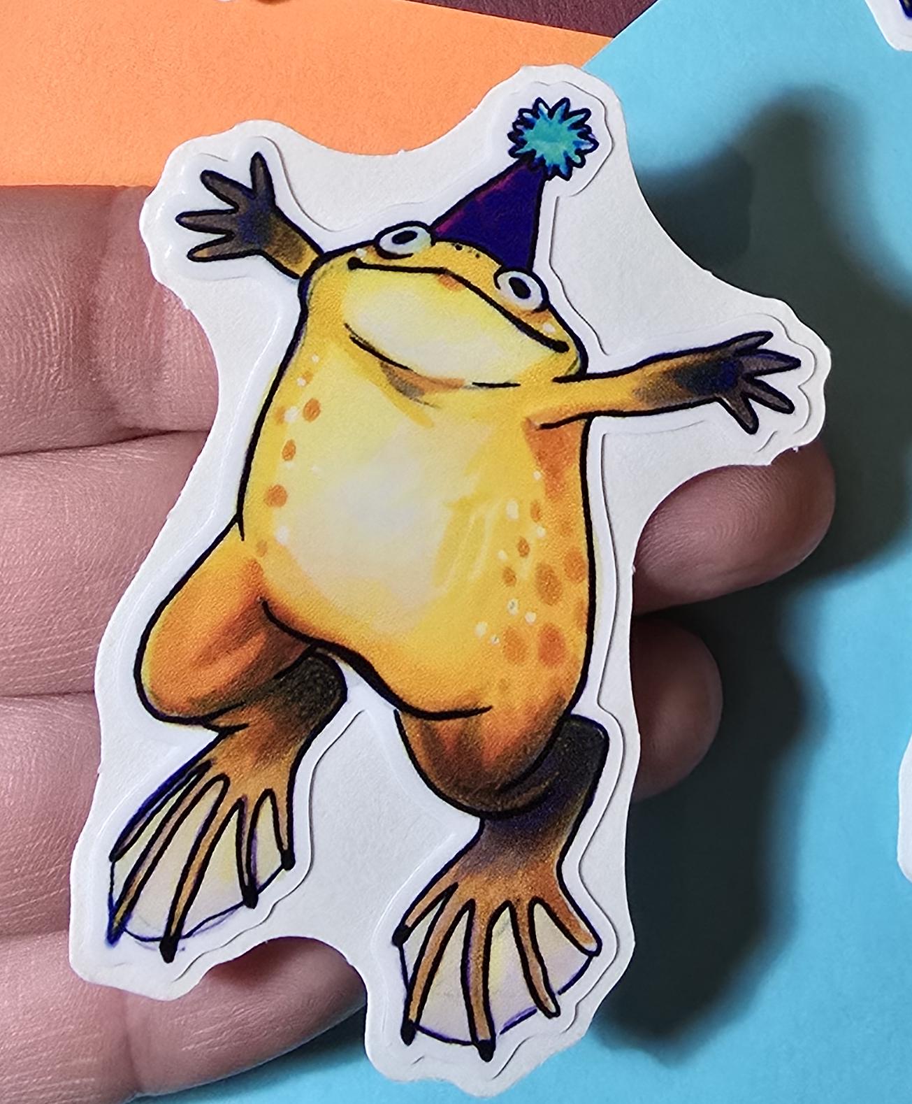 Party African Clawed Frog Vinyl Sticker - Etsy