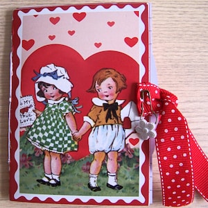 Vintage Inspired Valentine Nostalgia Junk Journal, Retro Themed Valentine Journal, Valentine Memories Journal, Valentine Memory Book
