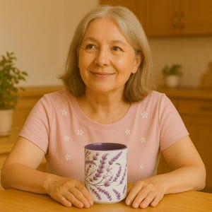 Nana&#39;s Lavender Accent Mug,  Floral Design Coffee Cup for Grandma, Gift for Her, Mother&#39;s Day Mug, Tea Lover&#39;s Gift, Unique Kitchen Decor