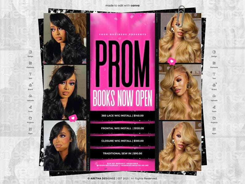 Prom Install Flyer Template | Prom Specials (canva Digital Download) - Etsy