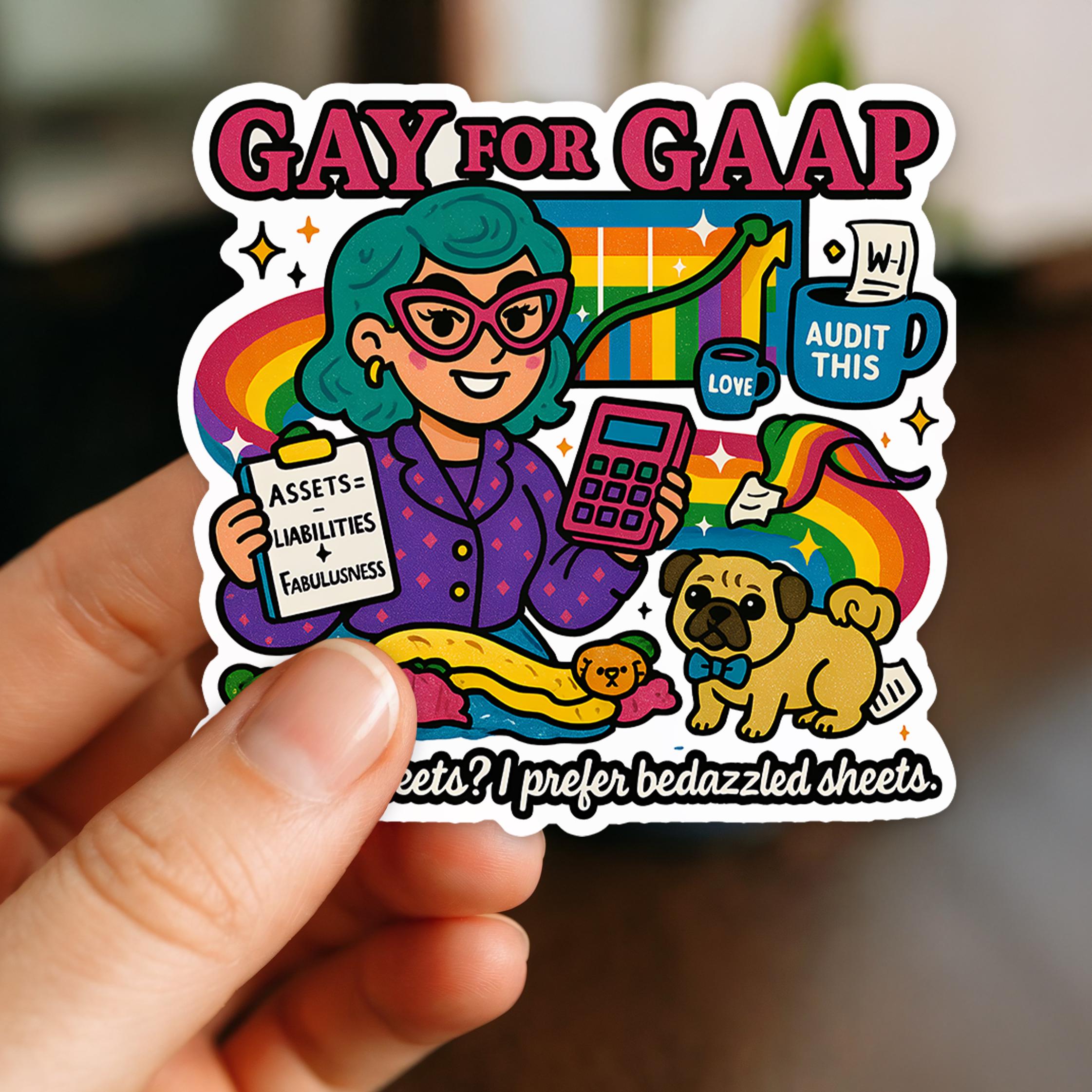Gay for GAAP Accountant Pride Vinyl Die Cut Sticker - Etsy Israel