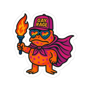 Adesivo de vinil recortado Gay Rage Frog