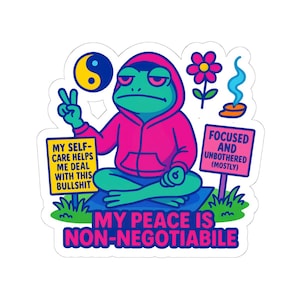 Autocollant en vinyle découpé Namaste the Hell Away