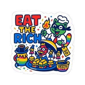 Eat the Rich Anti-Capitalist Vinyl Die Cut Sticker