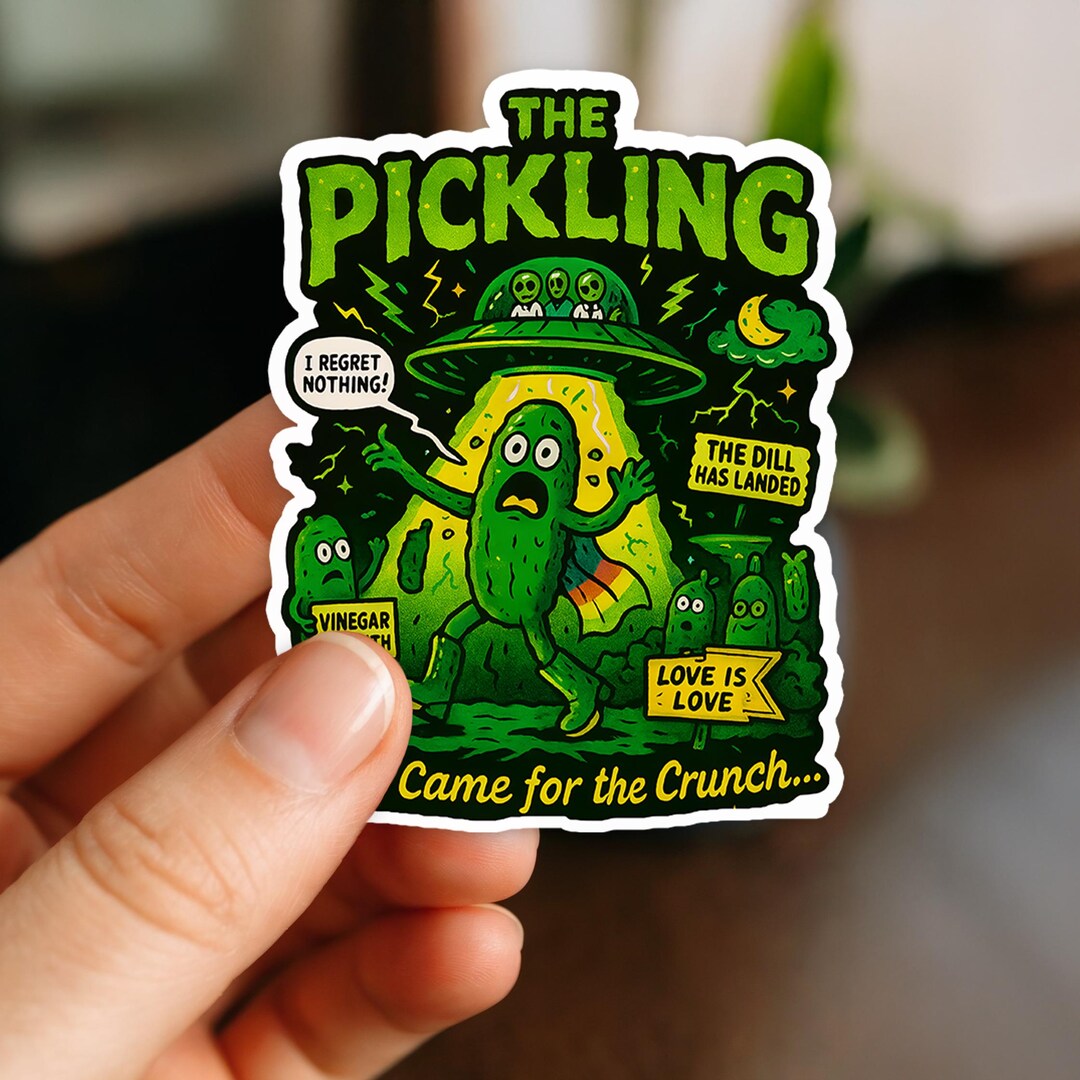 The Pickling Alien Pickle Vinyl Die Cut Sticker - Etsy