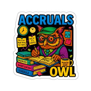 Accruals Owl Accountant vinyl gestanste sticker