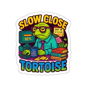 Slow Close Tortoise vinyl gestanste sticker