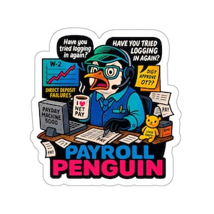 Payroll Penguin gestanste sticker vinyl
