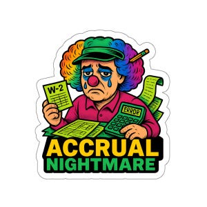 Adesivo de vinil recortado Accrual Nightmare Accountant Clown
