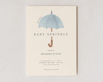 Zaproszenie na baby shower Blue Boy Baby Sprinkle Shower – do pobrania w wersji cyfrowej – do edycji