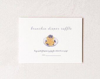 Bilet na loterię pieluchową Pancake Baby Shower – do pobrania w wersji cyfrowej – do edycji