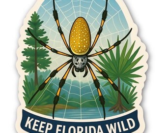 Golden Orb-Weaver Spider Sticker • Keep Florida Wild, Nature Decal