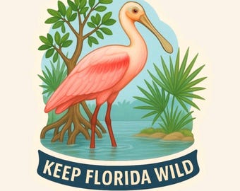 Roseate Spoonbill Sticker – Keep Florida Wild