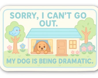 Kawaii Dramatic Dog Sticker – Pastel Vinyl Decal for Dog Lovers