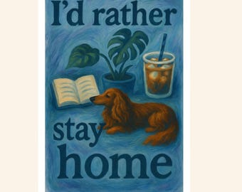 Long-Haired Dachshund Sticker: Cozy Homebody Vinyl Art