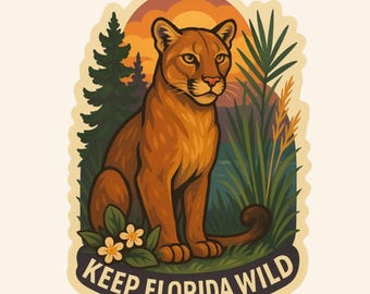 Florida Panther Sticker: Nature Conservation Art Vinyl Decal