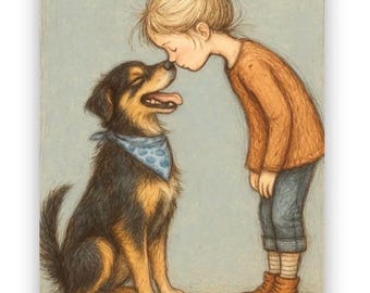 Golden Aussie Vinyl Sticker – Storybook Art, Dog Lover Gift