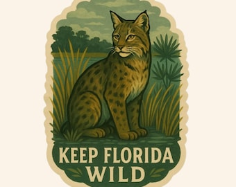 Florida Bobcat Sticker: Nature Series Vinyl Decal