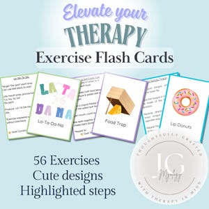 56 Myofunctional therapy exercise cards (NEW!)