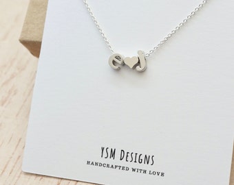 Couples Necklace Personalized Anniversary Gift for Her Tiny Letter Necklace Gift for Girlfriend Couples Initials Necklace Valentine Day Gift