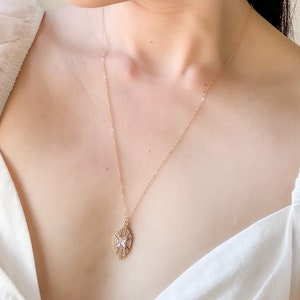 Gold Deco Anhänger Halskette 1920er Jahre Retro Stil Halskette mit Marquise Kristall Anhänger Art Deco Brauthalskette Vintage Liebhabergeschenk für Sie