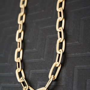 Thick Link Necklace, Paperclip Chain Necklace, Chunky Necklace, Layering Necklace, Toggle Necklace- The Avery Necklace bild 4