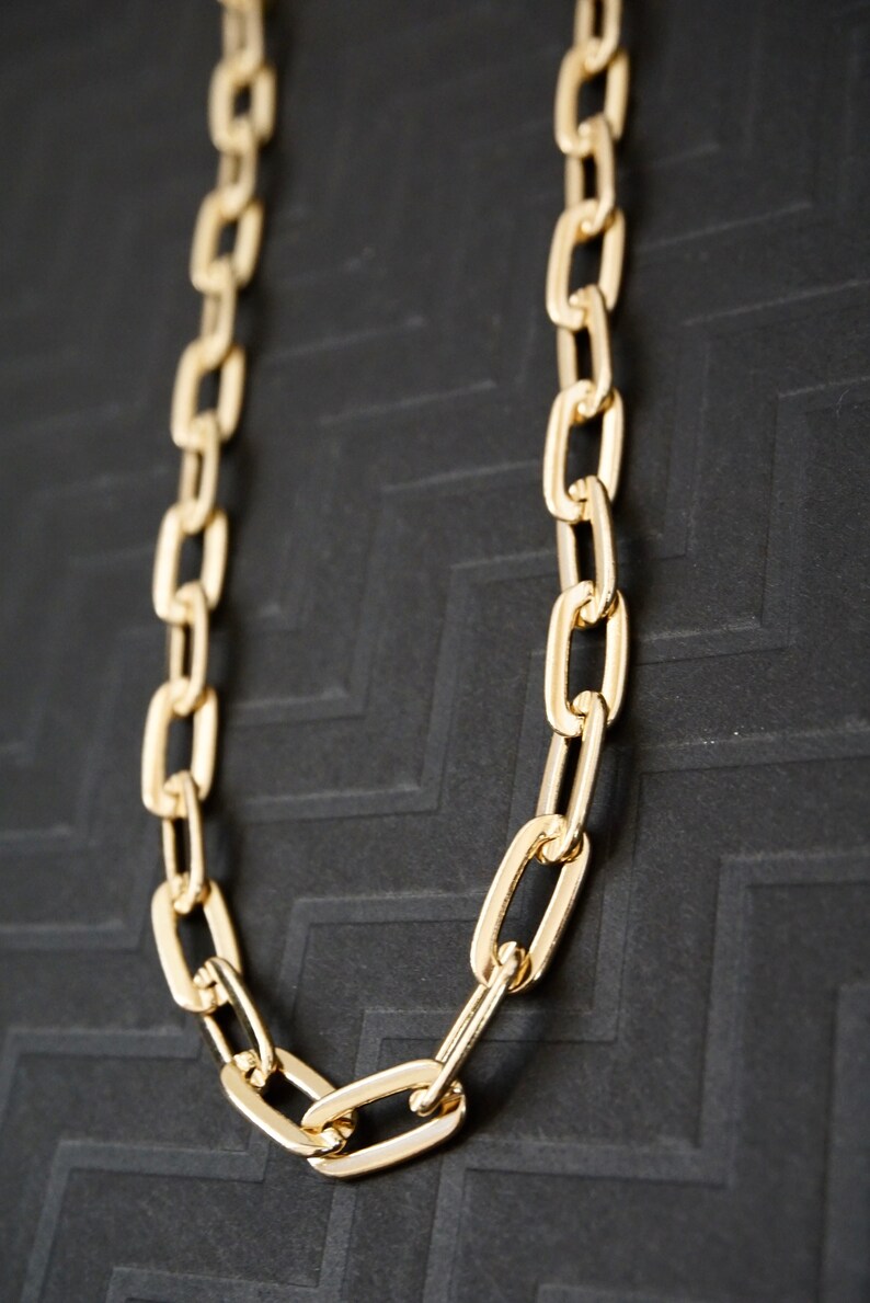 Thick Link Necklace, Paperclip Chain Necklace, Chunky Necklace, Layering Necklace, Toggle Necklace- The Avery Necklace bild 4