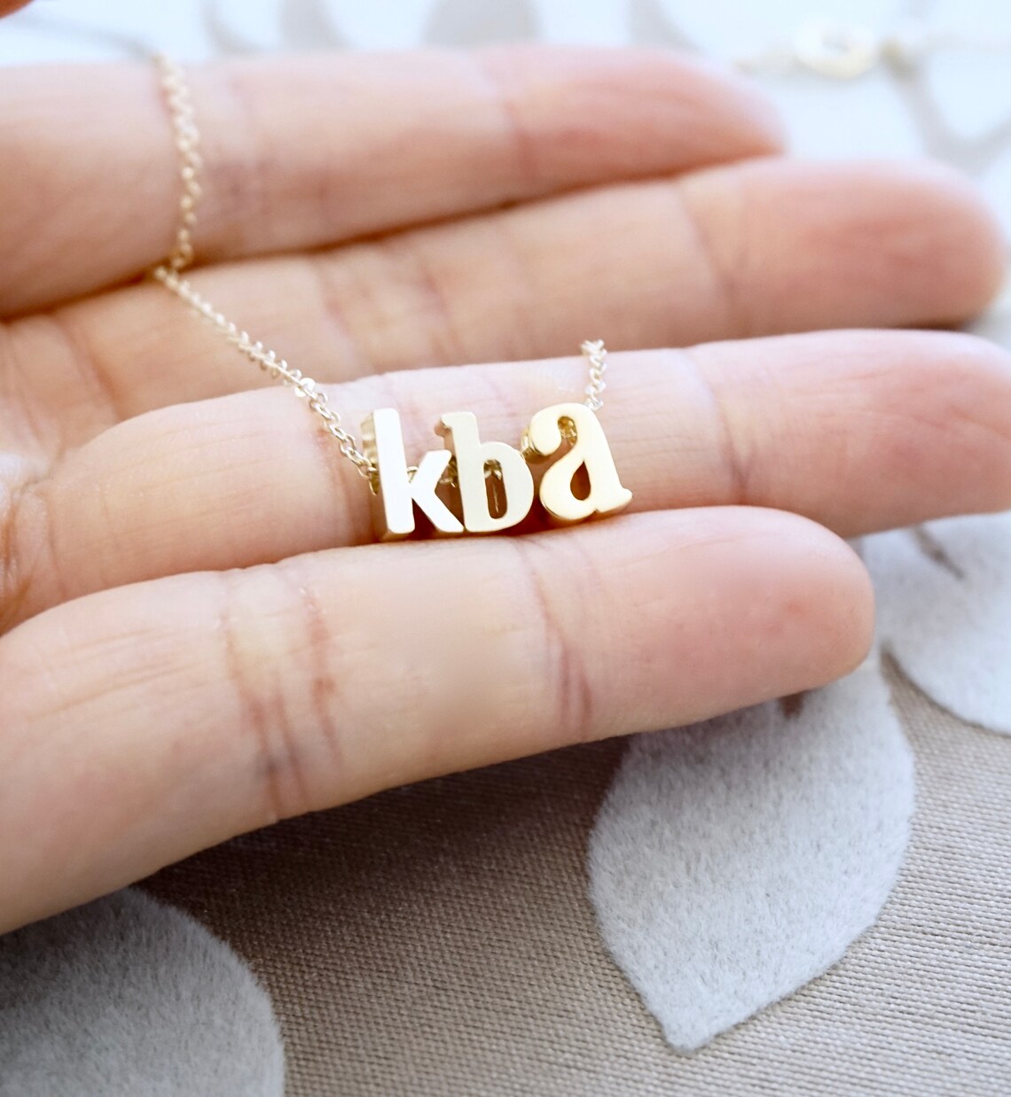Children's Initials Necklace Personalized Necklace Tiny Etsy