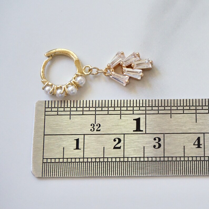 Cluster Ruller Small Pearl Huggie Earrings, Art Deco Earrings, Art Deco Wedding ...