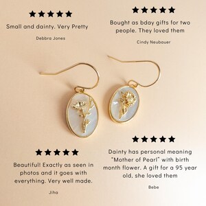 Custom Birth Month Flower Earrings, Personalized Birthflower Earrings, Dainty Gold Earrings, Simple Flower Earrings, Gift for Her image 8