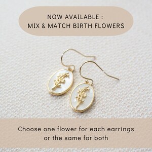 Custom Birth Month Flower Earrings, Personalized Birthflower Earrings, Dainty Gold Earrings, Simple Flower Earrings, Gift for Her image 10
