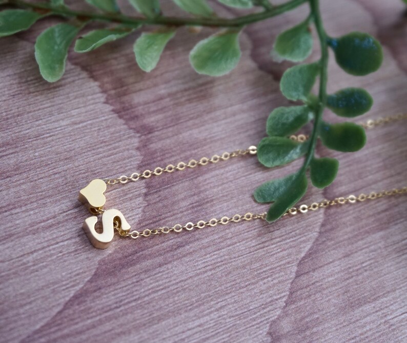 Personalized Gold Initial Necklace with Dainty Satellite Chain – Adjustable Length Women's Jewelry