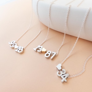 Nummer Halskette Silber Halskette Sport Nummer Halskette personalisierte Halskette Nummer mit Nummern Kleine Halskette zierliche Halskette